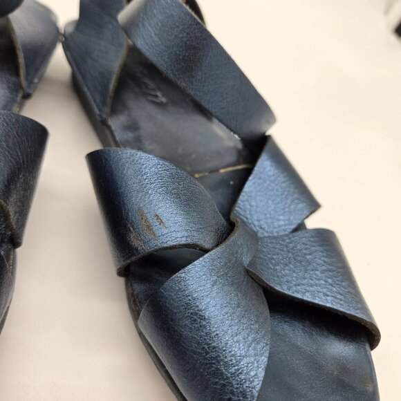 Trippen Womens Blue Calf Leather Venus Strappy Sandals Sz 7 EU 38 Beach Germany - Picture 6 of 10